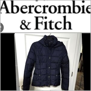 Abercrombie & Fitch Dark Blue Puffer Coat Women Size XSmall